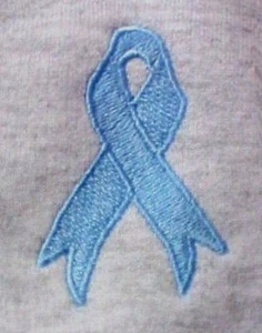 Hellblaues Sweatshirt mit Band Large Awareness grau Rundhalsausschnitt Krebsursache neu - Bild 1 von 6