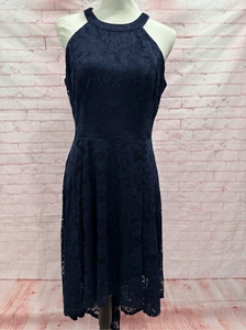 Dressystar Women's Halter Floral Lace Cocktail Party Dress Hi-Lo Bridesmaid Dres - Picture 1 of 10
