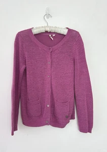 White Stuff Cardigan Women’s Long Sleeve With Linen & Cotton Pink Pockets UK 16 - Picture 1 of 10