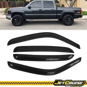 Fits 01-06 Chevy Silverado GMC Sierra Crew Cab Acrylic Window Visors Rain Guard - Picture 1 of 9