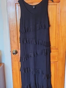 JBS Women Long RAYON 97% BLACK Dress Size L NWOT - Picture 1 of 9