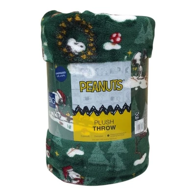 The Big One Peanuts Snoopy Christmas Plush Throw Blanket 5X6 Oversized Supersoft - Image 1 of 4