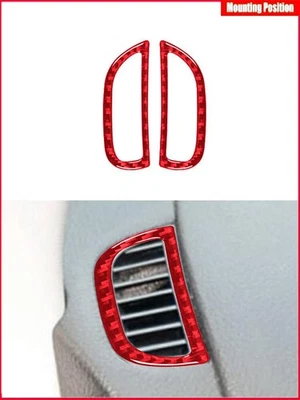 For Dodge Journey 2011-2017 Red Front Air Vent Trim Cover Decor Carbon Fiber Foto 1 de 4