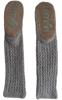 LEMON BRAND KNEE HIGH KNITTED SLIPPER SOCK, GREY, SIZE 8 TO 10 - Image 1 of 4