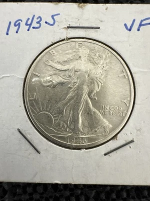 1943S Walking Liberty Silver Half Dollar VF - Image 1 of 3