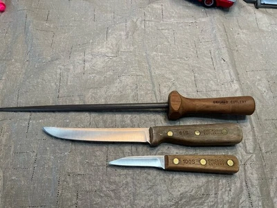 批量 三件 芝加哥餐具 100S Paring,61S 雕刻,磨刀杆 — 第 1/2 张图片