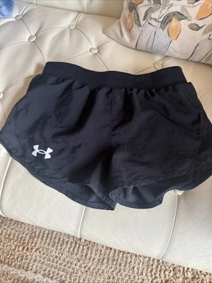 Under Armour Girls Shorts Black Youth Medium Athletic 100% Polyester - Image 1 of 4