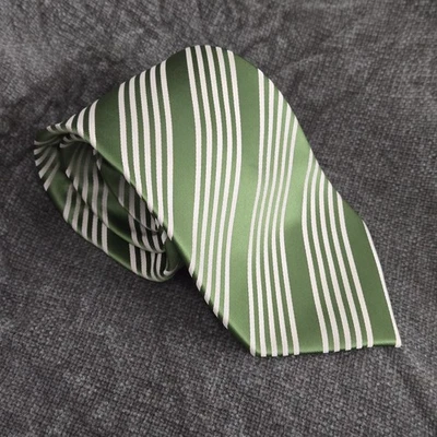 Corbata Laurant Bennet Milano Para Hombre Estilo Vintage Verde Rayas Clásica Retro  Foto 1 de 4