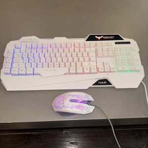 Havit Game Series Magic Eagle White, Rainbow Back-Lit Keyboard/Mouse - Picture 1 of 9