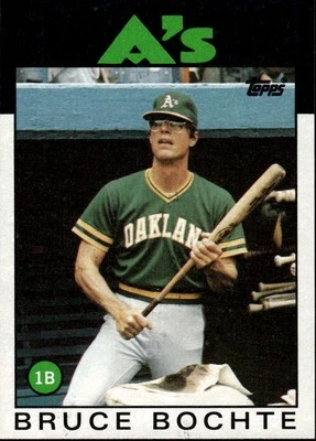 1986 Topps #378 Bruce Bochte Oakland Athletics - Image 1 of 2