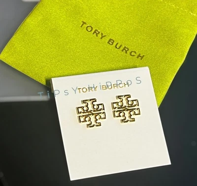 Aretes de oro con logotipo Britten de Tory Burch Foto 1 de 4