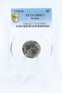 1938-D PCGS MS67+ Buffalo Nickel Business Strike 5C - Picture 1 of 2