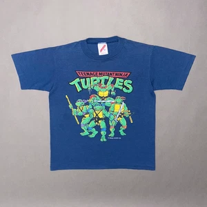 Vintage 90s TEENAGE MUTANT NINJA TURTLES KIDS T SHIRT Youth Tee TMNT Med 10 - 12 - Picture 1 of 12