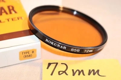 New Vtg Rokunar 72mm 85B Warm FILTER Japan 72mm 85B Conversion/Light Balanc MINT - Image 1 of 4