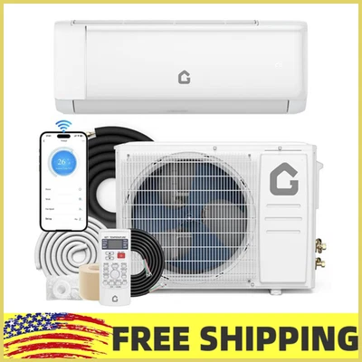 9000BTU-24000BTU Mini Split Air Conditioner Heat Pump w/Wifi Control Kit,Remote - Image 1 of 4