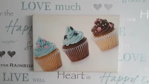 Lovely Cute Sweet Cake Cup Wall Art Canvas Blue - Picture 1 of 3