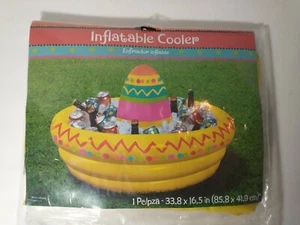 Southwest Inflatable Cooler Sombrero Drinks Food Holder Cinco de Mayo Party 34"D - Picture 1 of 3