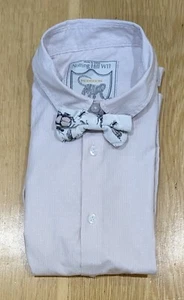Monsoon Boys Shirt and Bow Tie set Boys Formal Wear 9-10 years Pinstriped - Picture 1 of 17