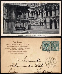 1906 Italy postcard Palazzo Ducale Venice to Switzerland 10c - Picture 1 of 3