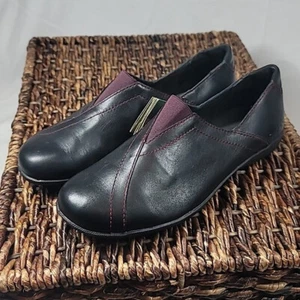 NWT JOSEF SEIBEL Loafer Size 36 (US 6) Black w/Purple Stitching and Stretch Band - Picture 1 of 14