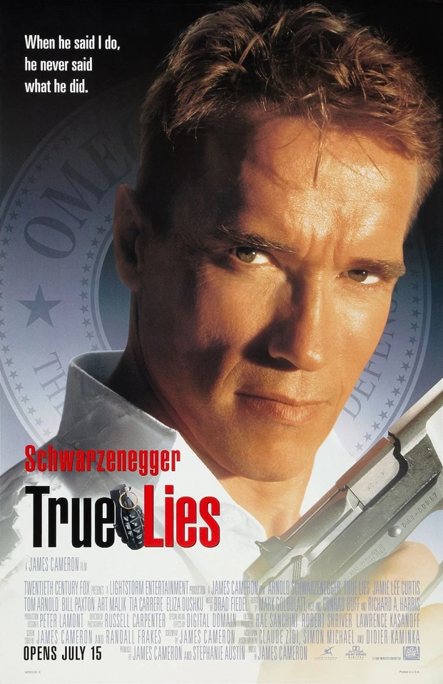 True Lies movie poster : 11 x 17 inches : Arnold Schwarzenegger poster