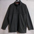Vintage CORDUROY Fleece Mens Khaki Quarter Zip Jumper Sweat Jacket - Size Large