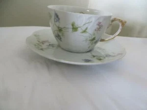 Jean Pouyat Limoges France Tea Cup & Saucer Pristine Pre-Owned - Picture 1 of 2