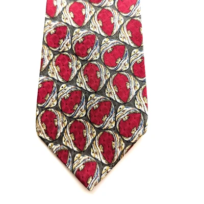 Corbata Burberrys of London pez ángel 100 % seda hecha a mano 58" EE. UU. para hombre de colección Foto 1 de 4