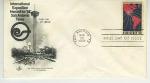 HemisFair FDC 1968 Artcraft Cachet First Day Cover Scott #1340 6c Stamp S23 - Picture 1 of 2
