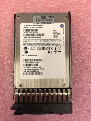 572252-001 HP 60GB SATA 2.5in MDL SSD - Image 1 of 3