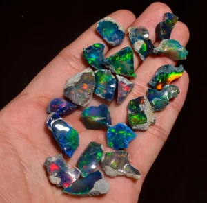 Black opal rough lot, Ethiopian jumbo fire opal raw Natural gemstone opal rough - Picture 1 of 11