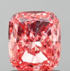 1 CT Pink Cushion Cut Lab Grown Diamond Engagement Ring IGI Certified - Picture 1 of 5
