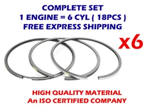 6cyl Piston Rings Set 100mm STD for Mitsubishi 6D31T 6D31-T 4948cc ME997458 - Picture 1 of 8