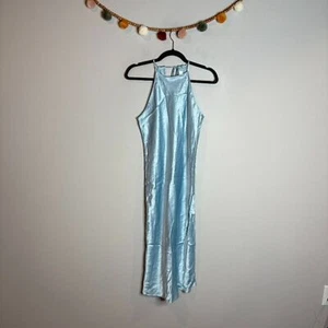 Vestido Aritzia Babaton Lato Midi Halter Slip en Azul Sueño - Imagen 1 de 5