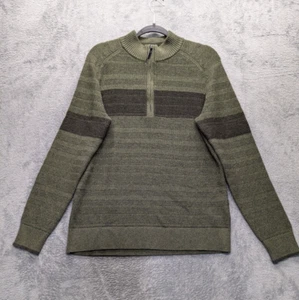 Smartwool 1/4 Zip Sweater Ripple Ridge Mens Medium Green Pullover Wool Blend - Picture 1 of 8