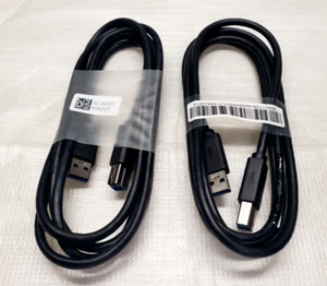 2x OEM Dell HP USB 3.0 Cable Male Super Speed High Quality A to B Wire 6ft - Picture 1 of 5