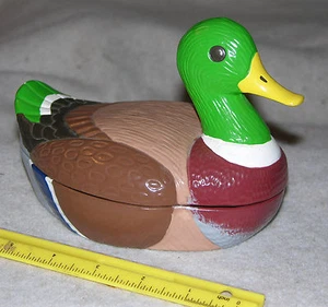 7" lange handgefertigte Stockente geformte Keramik Süßigkeitenschale/Schmuckschatulle - Bild 1 von 9