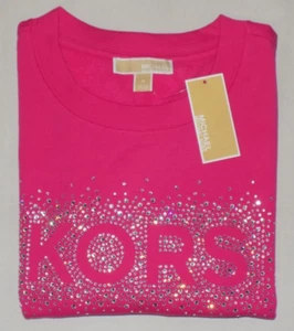 Michael Kors Women's Long Sleeve Logo Sweatshirt Electricpink M New - Picture 1 of 7