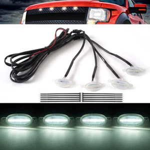 Front Grille LED Running Light Raptor Style Clear For Jeep Grand Cherokee 03-21 - Picture 1 of 8