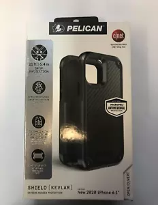 Pelican Shield Kev-lar Series Case + Holster for iPhone 13 (6.1") ONLY - Black - Picture 1 of 2