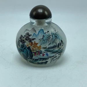 Hand Painted Perfume Glass Jar Stopper Lid 3" Tall From Japan Vintage - Picture 1 of 19