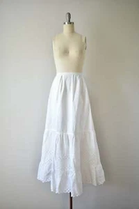 1890s-1900 White Cotton Petticoat - Picture 1 of 11