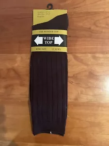 The Wonder Top Wide Top Men's Dress Socks XL King Dark Brown Mint New Packaged - Picture 1 of 18