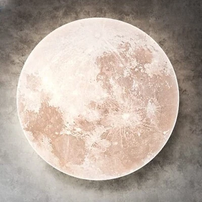 JFHTNFJ The Moon Flush Mount Ceiling/Wall Light Fixture 3000K/4000K/6500K 31W 13.8IN