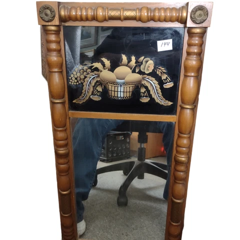 Lambert Hitchcock Mirror Federal Style Trumeau Eglomise Still Life Stencil Cover