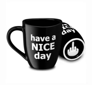 Decodyne Funny Coffee Mug Have a Nice Day Middle Finger Gag Gifts White Elephant - Picture 1 of 10