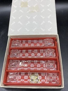 E & R Genuine Hand Cut Lead Crystal Chopstick Holders Western Germany  - Picture 1 of 12