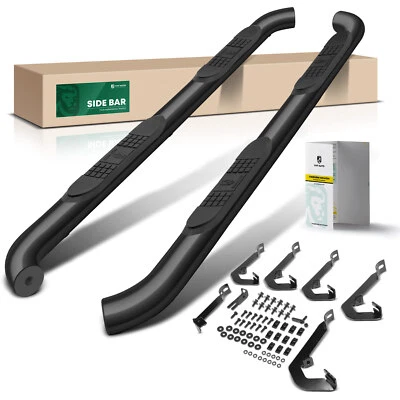 Barras de peldaños laterales redondas de 3" para Chevrolet Silverado 1500 GMC Sierra 1500 doble cabina Foto 1 de 4