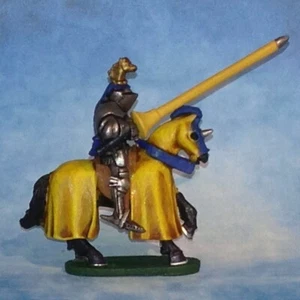 Medieval Mounted Knight With Lance, Horse Crest 28mm Metal Unpainted - Picture 1 of 6