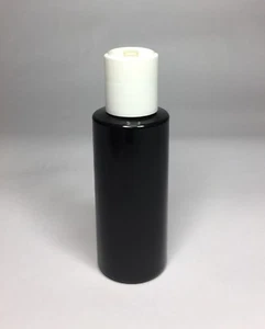 50ml PET Plastic Black Cylindrical Bottles & White Disc Top Cap *ANY AMOUNT* - Picture 1 of 3
